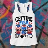 Getting Star Spangled Hammered Funny 4th Of July Patriotic Women's Tank Top thumb 3