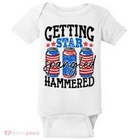 Getting Star Spangled Hammered Funny 4th Of July Patriotic Baby Bodysuit thumb 0