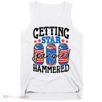 Getting Star Spangled Hammered Funny 4th Of July Patriotic Tank Top thumb 0