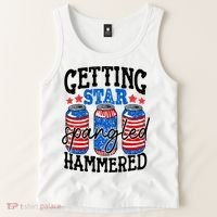 Getting Star Spangled Hammered Funny 4th Of July Patriotic Tank Top thumb 2