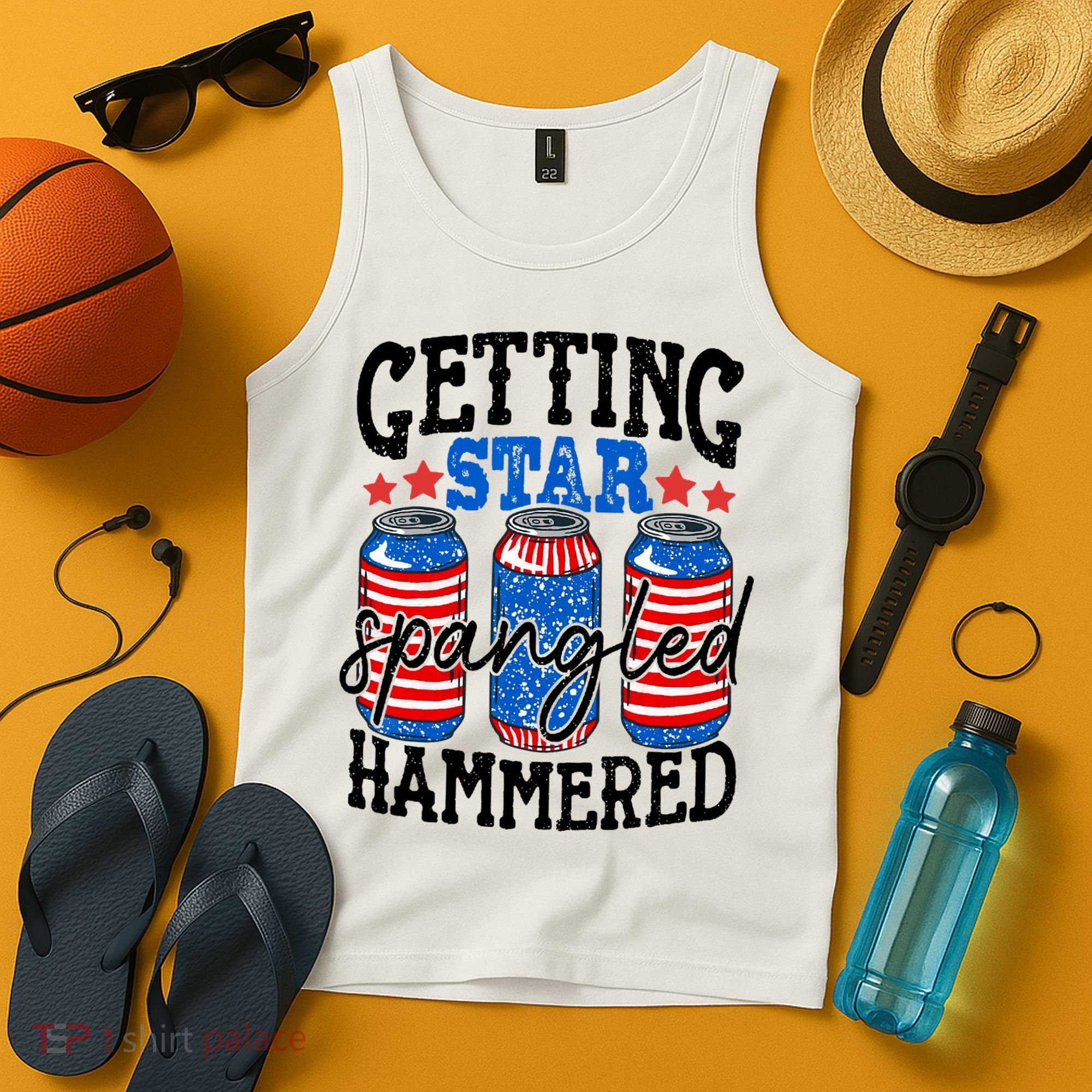 Getting Star Spangled Hammered Funny 4th Of July Patriotic Tank Top