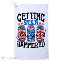 Getting Star Spangled Hammered Funny 4th Of July Patriotic Golf Towel thumb 0