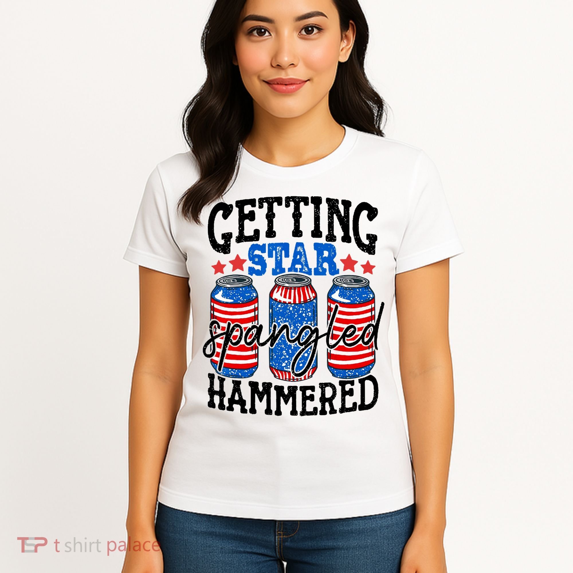 Getting Star Spangled Hammered Funny 4th Of July Patriotic Women's T-Shirt
