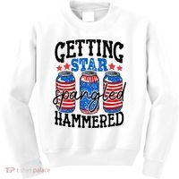Getting Star Spangled Hammered Funny 4th Of July Patriotic Kids Sweatshirt thumb 0