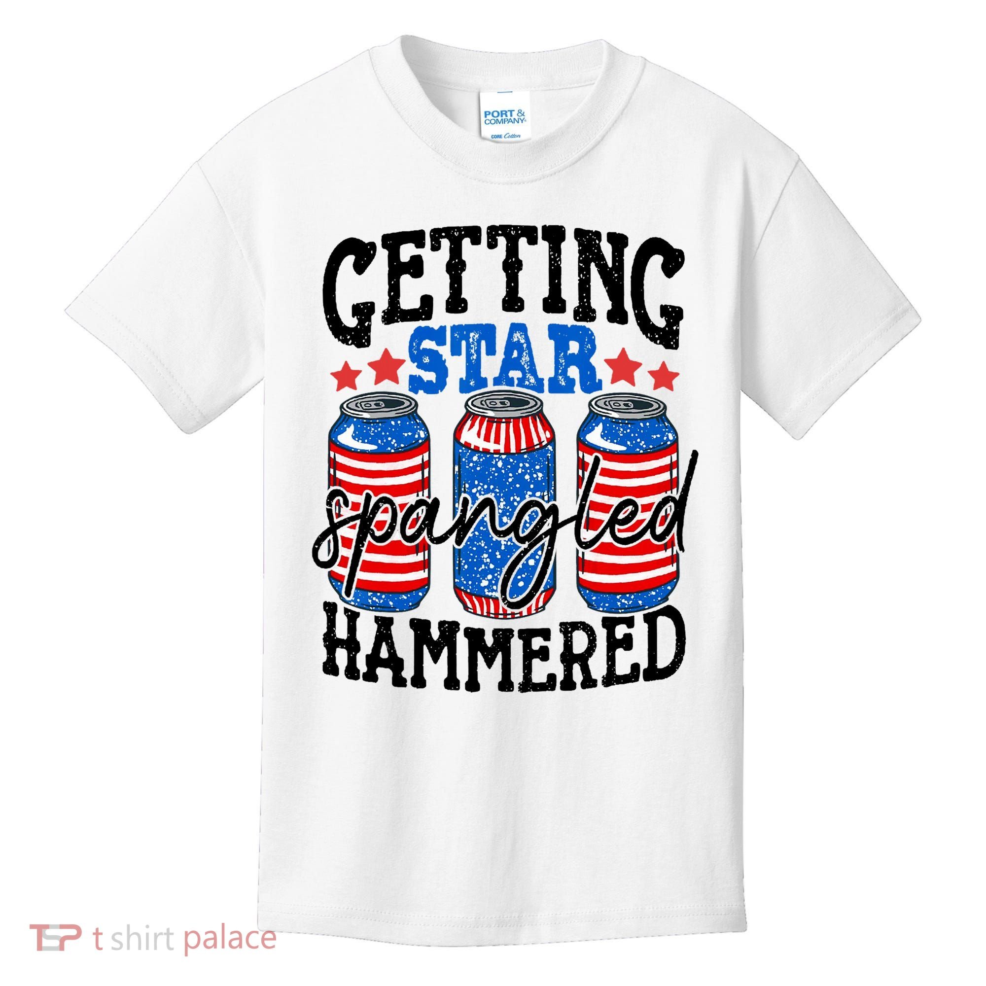 Getting Star Spangled Hammered Funny 4th Of July Patriotic Kids T-Shirt