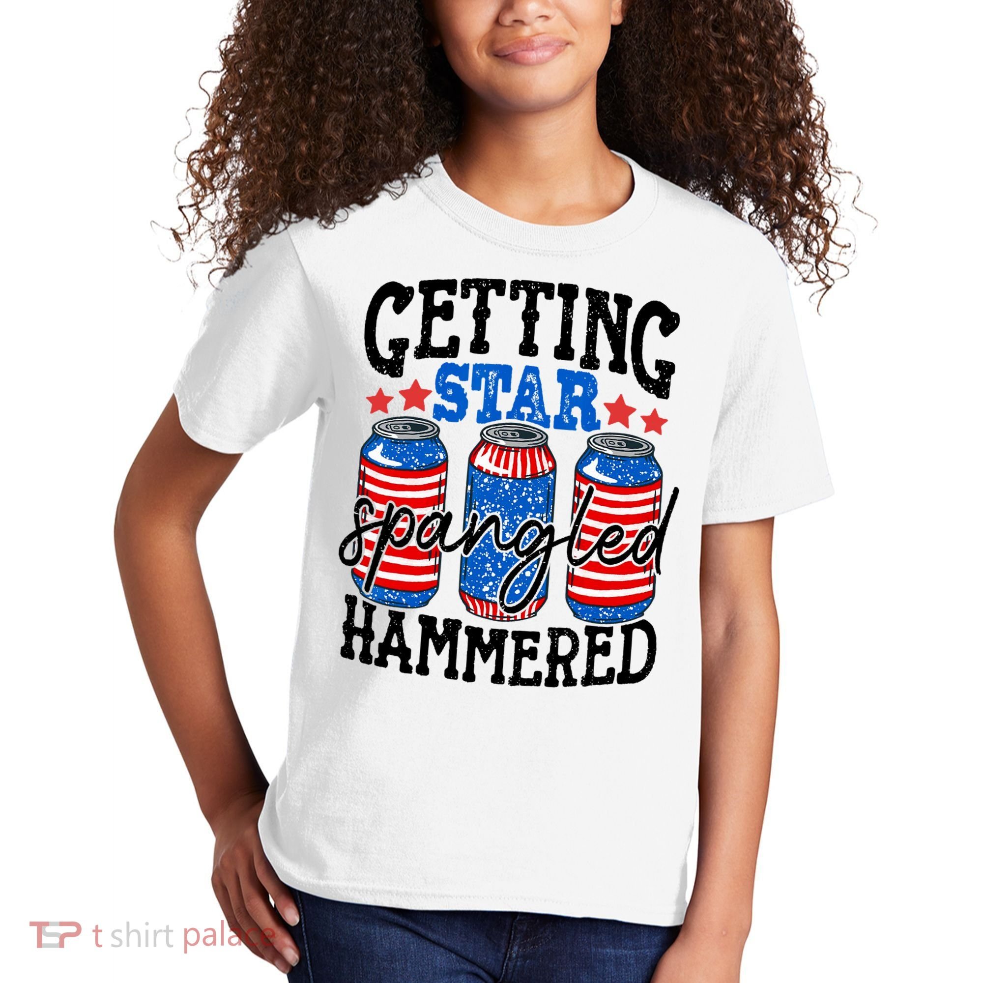 Getting Star Spangled Hammered Funny 4th Of July Patriotic Kids T-Shirt