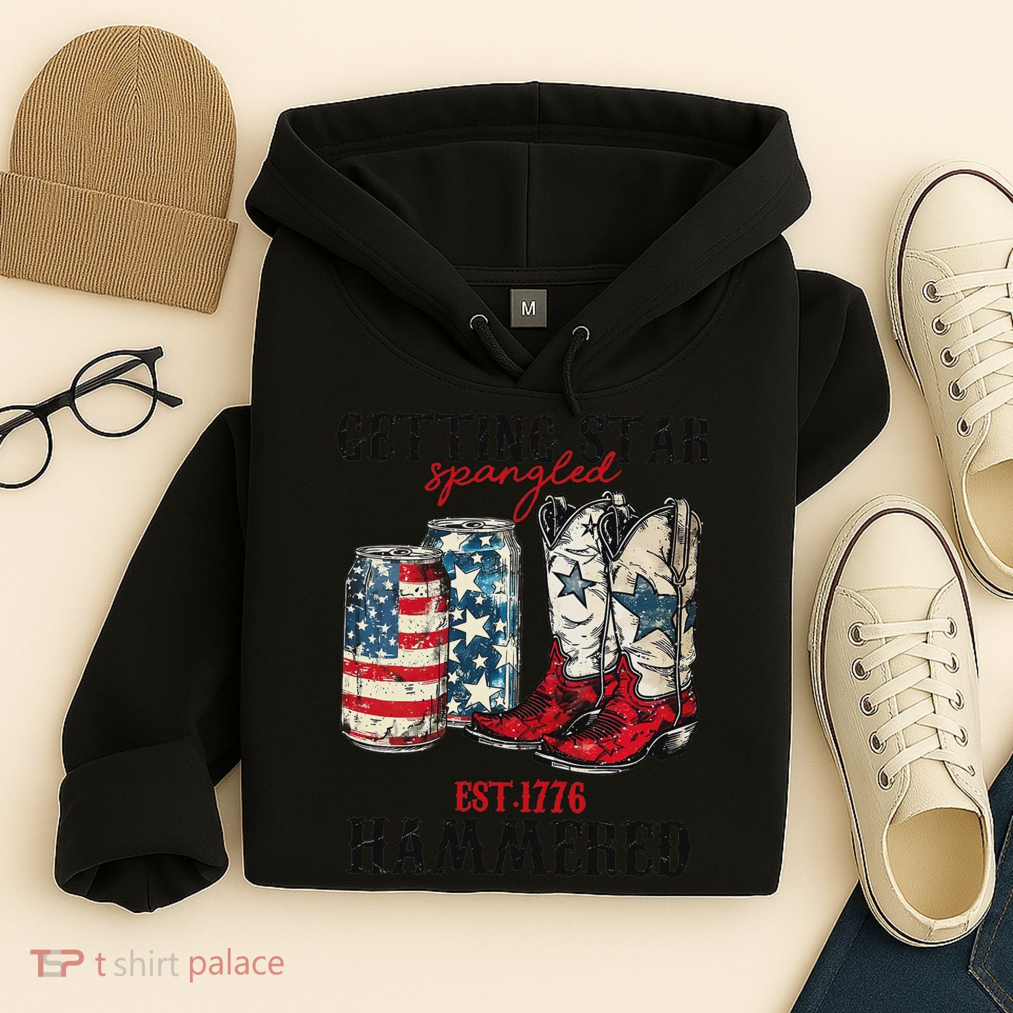 Getting Star Spangled Hammered Funny America 4th Of July Hoodie