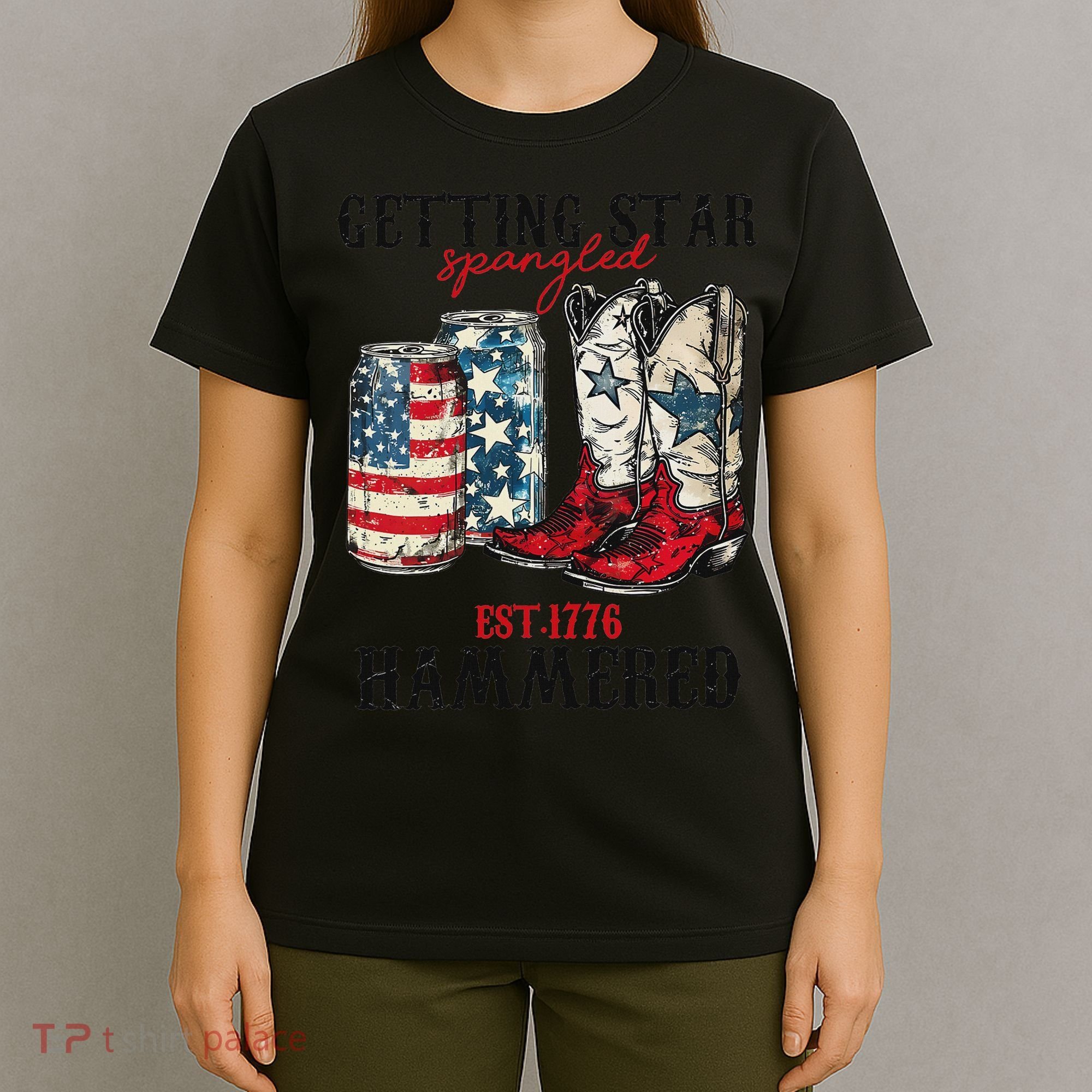 Getting Star Spangled Hammered Funny America 4th Of July T-Shirt