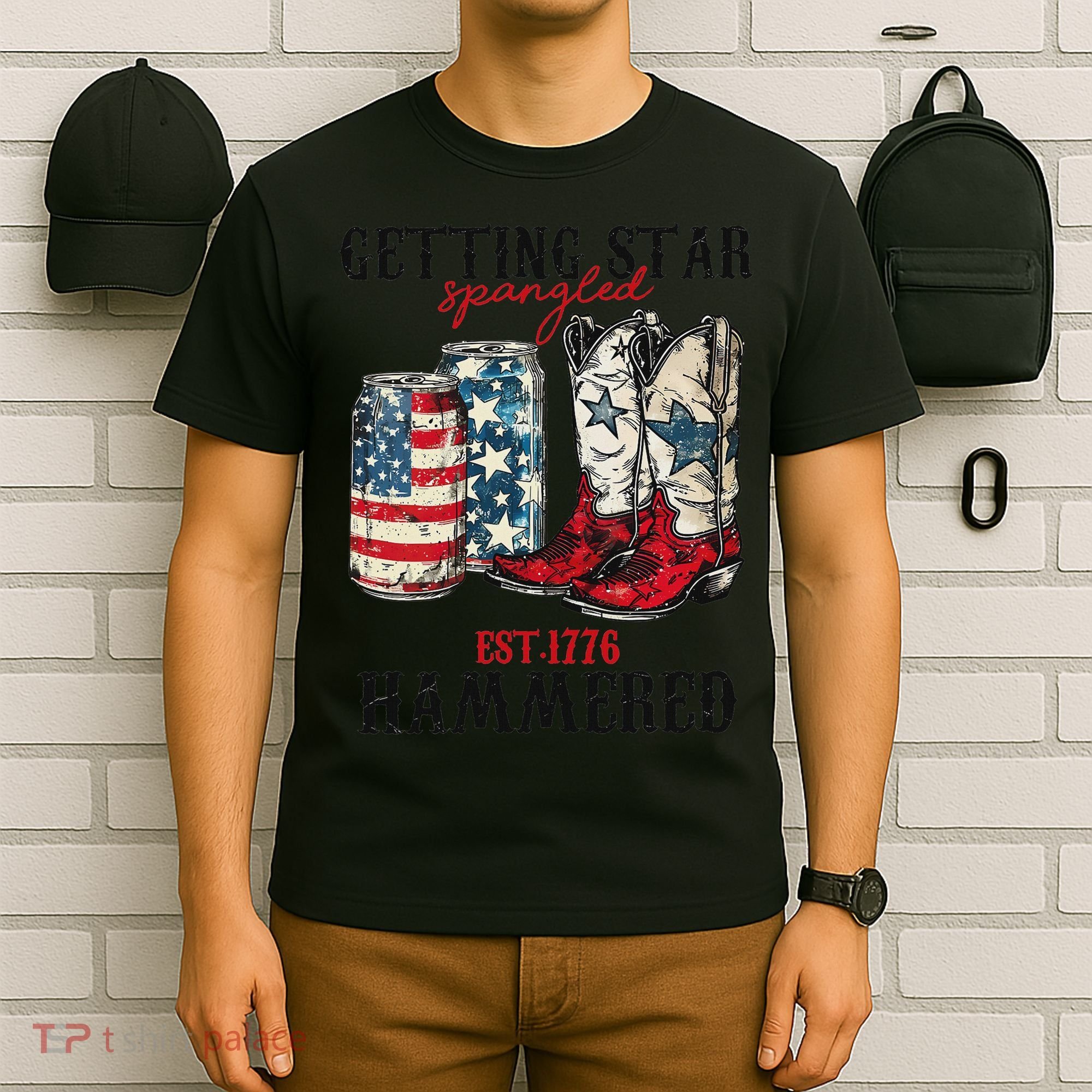Getting Star Spangled Hammered Funny America 4th Of July T-Shirt