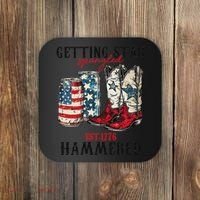 Getting Star Spangled Hammered Funny America 4th Of July Coaster thumb 0
