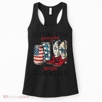 Getting Star Spangled Hammered Funny America 4th Of July Women's Tank Top thumb 0