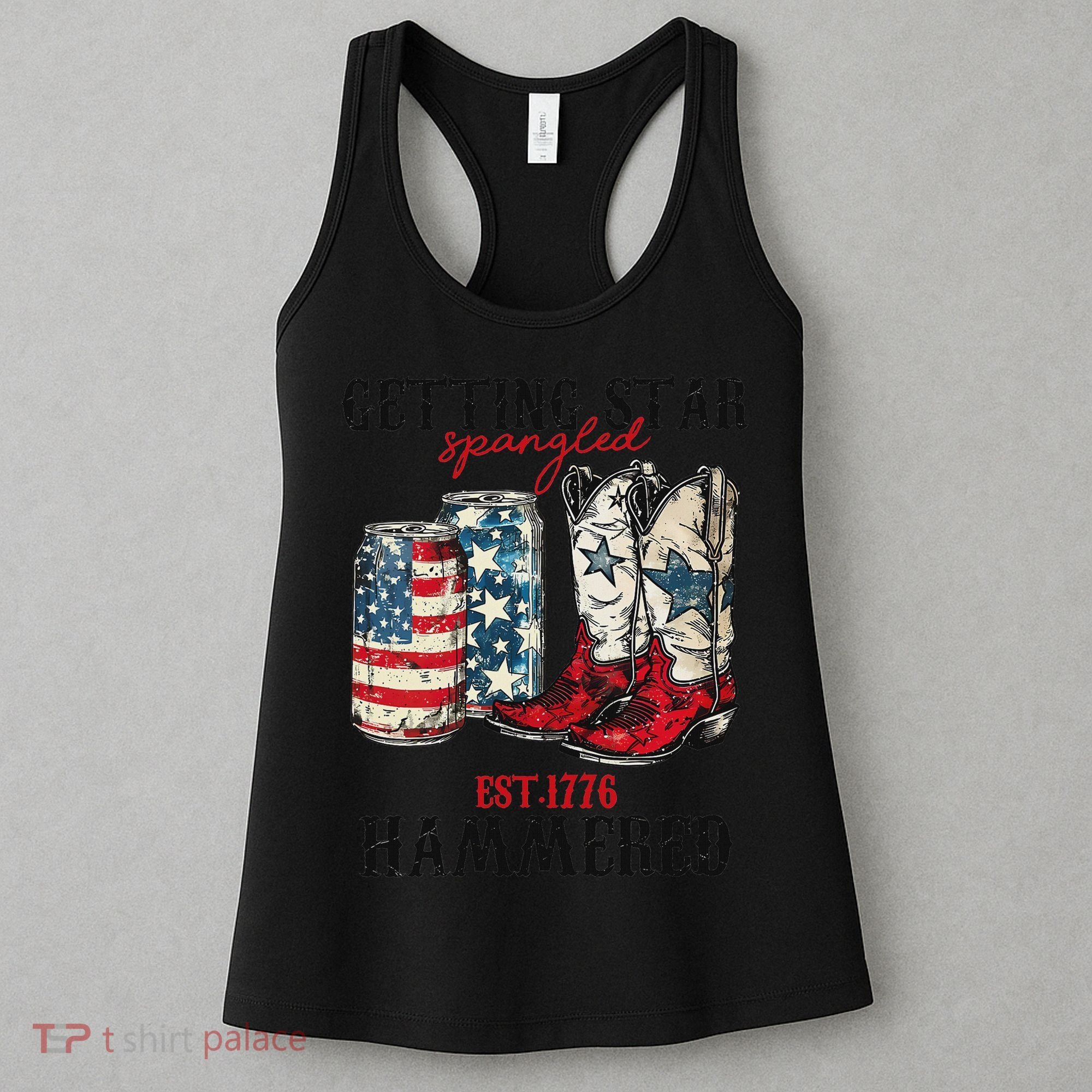 Getting Star Spangled Hammered Funny America 4th Of July Women's Tank Top