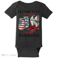 Getting Star Spangled Hammered Funny America 4th Of July Baby Bodysuit thumb 0