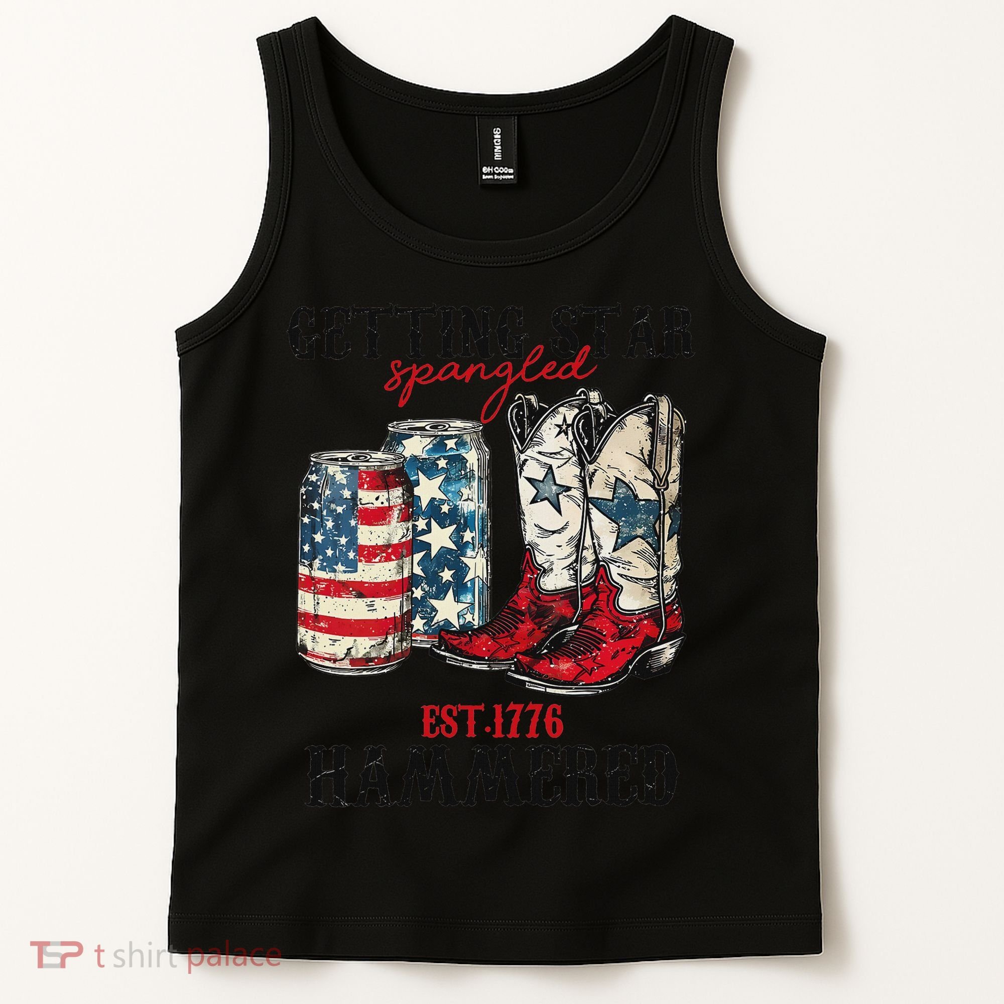 Getting Star Spangled Hammered Funny America 4th Of July Tank Top