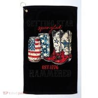 Getting Star Spangled Hammered Funny America 4th Of July Golf Towel thumb 0