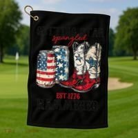 Getting Star Spangled Hammered Funny America 4th Of July Golf Towel thumb 1