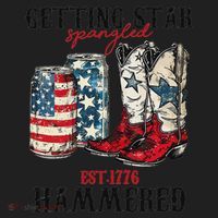 Getting Star Spangled Hammered Funny America 4th Of July Golf Towel thumb 3