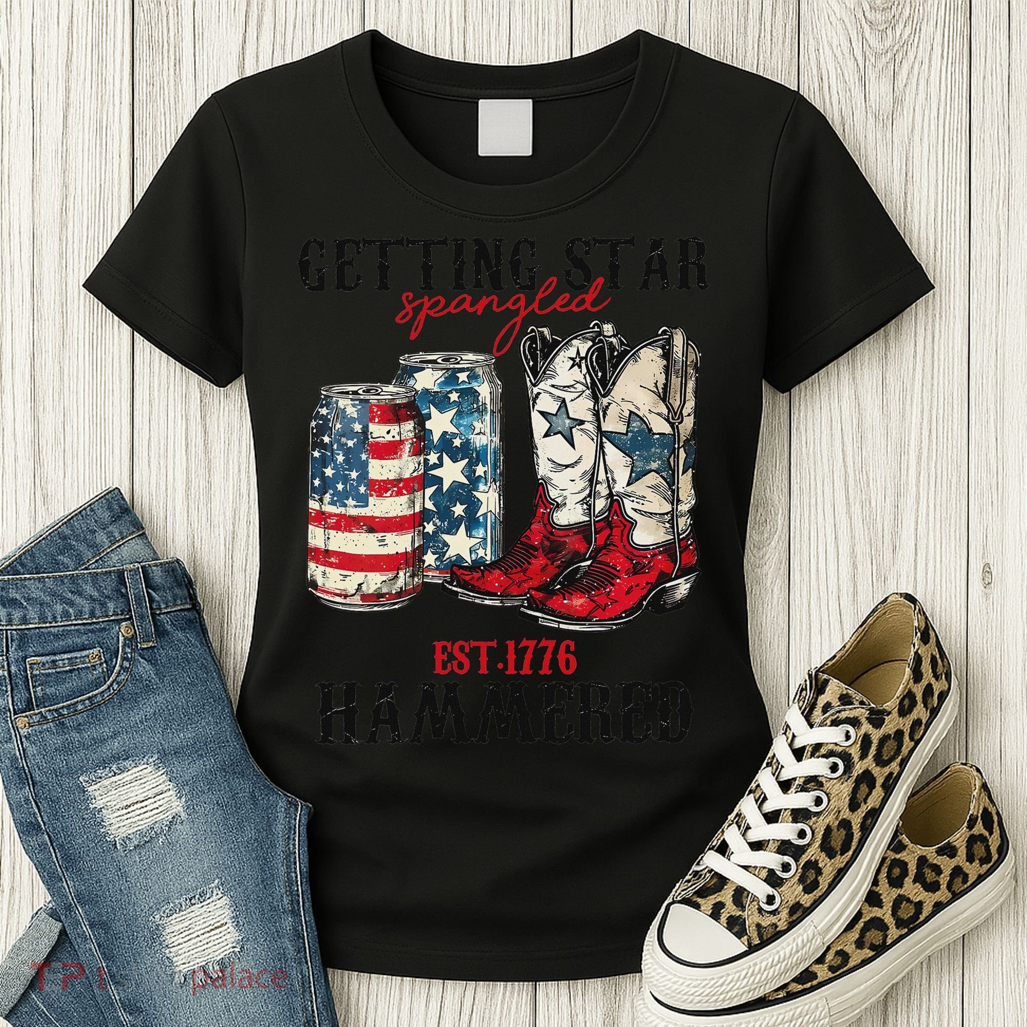Getting Star Spangled Hammered Funny America 4th Of July Women's T-Shirt