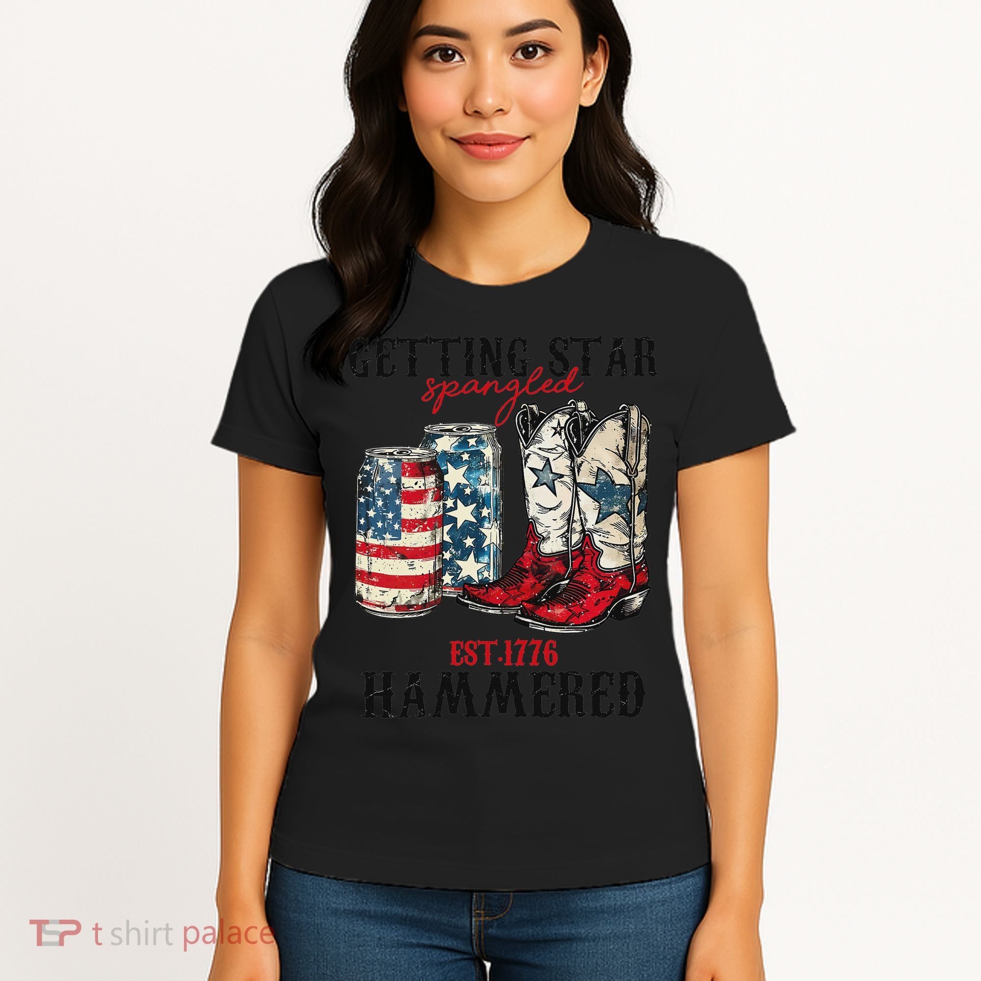 Getting Star Spangled Hammered Funny America 4th Of July Women's T-Shirt