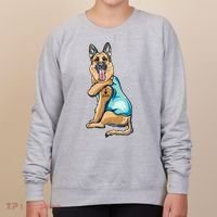 German Shepherd Tattoos I Love Dad Sitting Gift Father's Day Cool Gift Women's Sweatshirt thumb 0