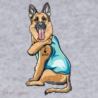 German Shepherd Tattoos I Love Dad Sitting Gift Father's Day Cool Gift Women's Sweatshirt thumb 2