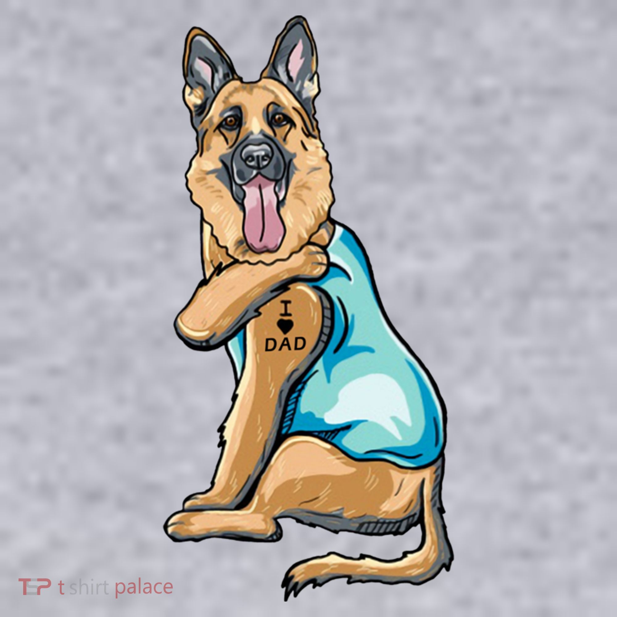 German Shepherd Tattoos I Love Dad Sitting Gift Father's Day Cool Gift Women's Sweatshirt