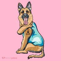 German Shepherd Tattoos I Love Dad Sitting Gift Father's Day Cool Gift Coaster thumb 2