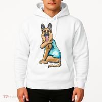 German Shepherd Tattoos I Love Dad Sitting Gift Father's Day Cool Gift Hoodie thumb 2
