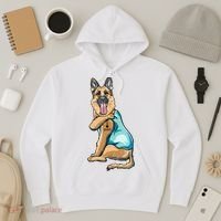 German Shepherd Tattoos I Love Dad Sitting Gift Father's Day Cool Gift Hoodie thumb 3