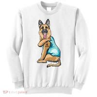 German Shepherd Tattoos I Love Dad Sitting Gift Father's Day Cool Gift Sweatshirt thumb 0