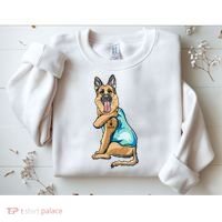 German Shepherd Tattoos I Love Dad Sitting Gift Father's Day Cool Gift Sweatshirt thumb 2