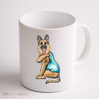 German Shepherd Tattoos I Love Dad Sitting Gift Father's Day Cool Gift Coffee Mug thumb 1