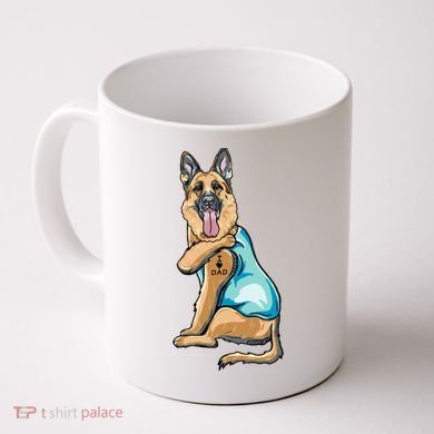 German Shepherd Tattoos I Love Dad Sitting Gift Father's Day Cool Gift Coffee Mug
