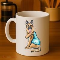 German Shepherd Tattoos I Love Dad Sitting Gift Father's Day Cool Gift Coffee Mug thumb 4
