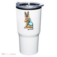 German Shepherd Tattoos I Love Dad Sitting Gift Father's Day Cool Gift Tumbler thumb 0