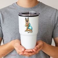 German Shepherd Tattoos I Love Dad Sitting Gift Father's Day Cool Gift Tumbler thumb 2