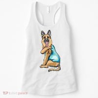 German Shepherd Tattoos I Love Dad Sitting Gift Father's Day Cool Gift Women's Tank Top thumb 0