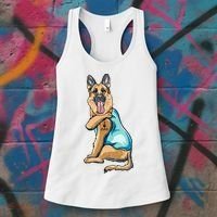German Shepherd Tattoos I Love Dad Sitting Gift Father's Day Cool Gift Women's Tank Top thumb 3