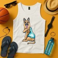 German Shepherd Tattoos I Love Dad Sitting Gift Father's Day Cool Gift Tank Top thumb 4