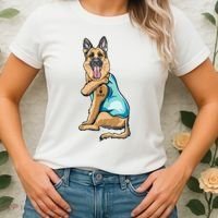 German Shepherd Tattoos I Love Dad Sitting Gift Father's Day Cool Gift Women's T-Shirt thumb 2