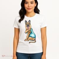 German Shepherd Tattoos I Love Dad Sitting Gift Father's Day Cool Gift Women's T-Shirt thumb 4