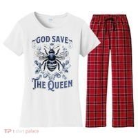 God Save the Queen Bee From Extinction Women's Flannel Pajama Set thumb 0