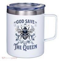 God Save the Queen Bee From Extinction 12oz Stainless Steel Coffee Mug thumb 0