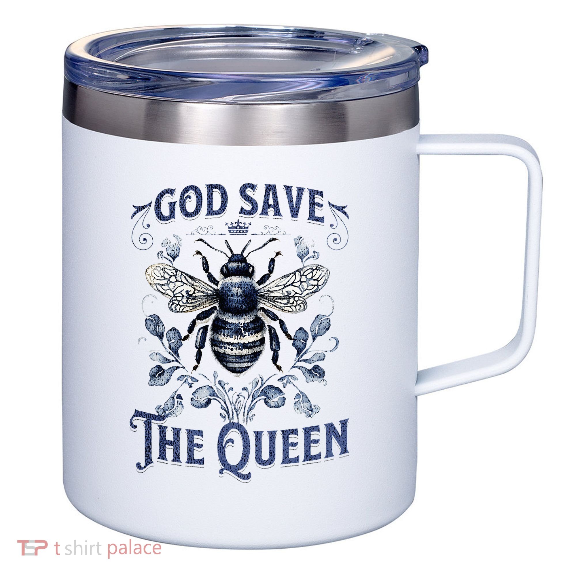 God Save the Queen Bee From Extinction 12oz Stainless Steel Coffee Mug