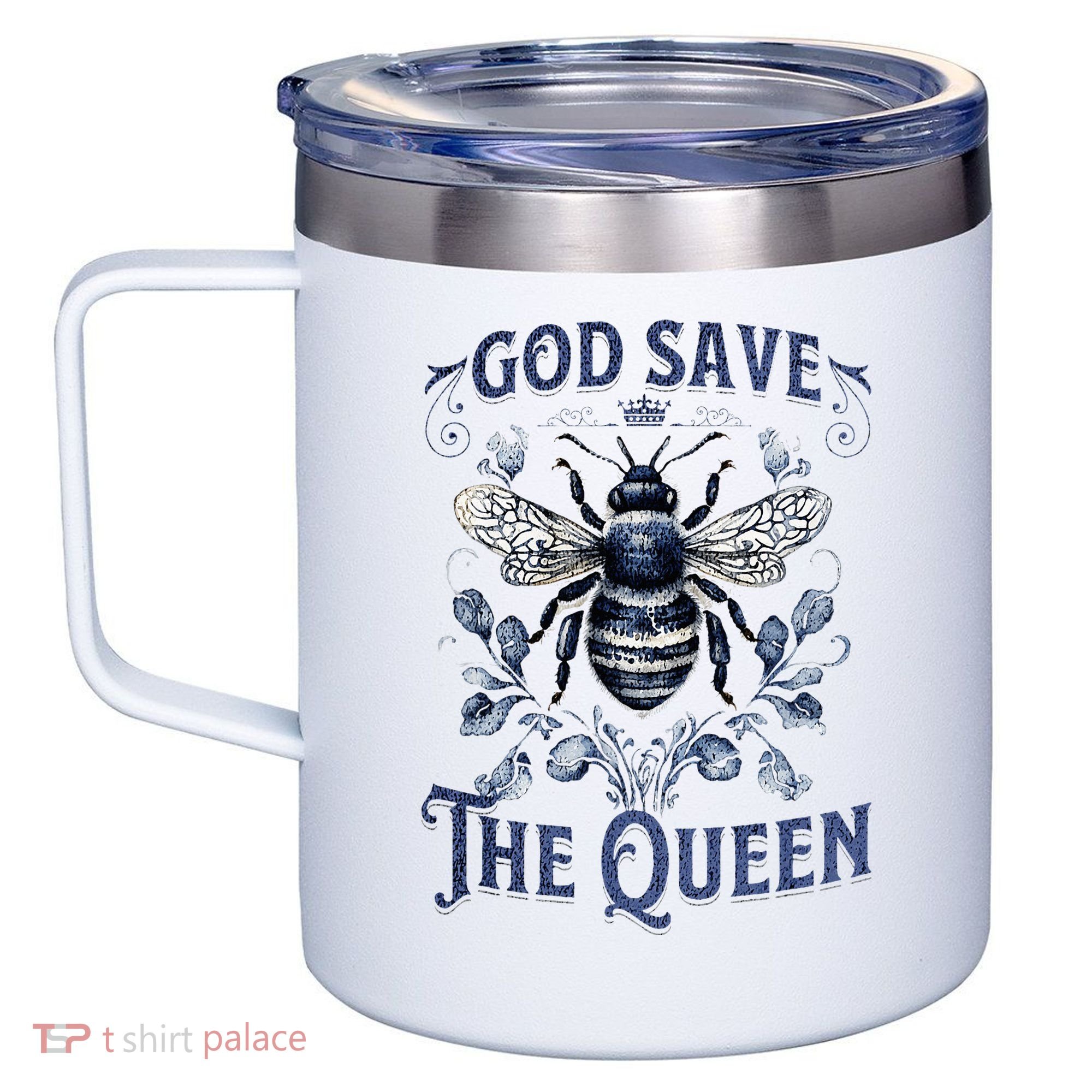 God Save the Queen Bee From Extinction 12oz Stainless Steel Coffee Mug