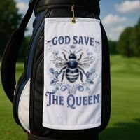 God Save the Queen Bee From Extinction Golf Towel thumb 2