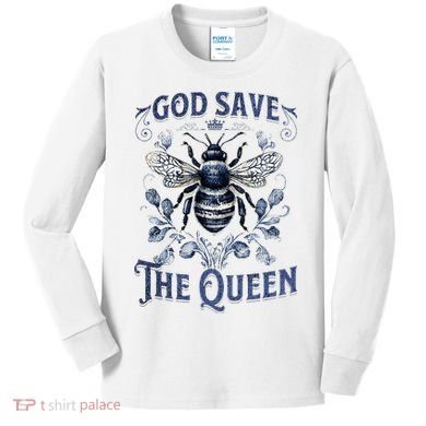 God Save the Queen Bee From Extinction Kids Long Sleeve Shirt