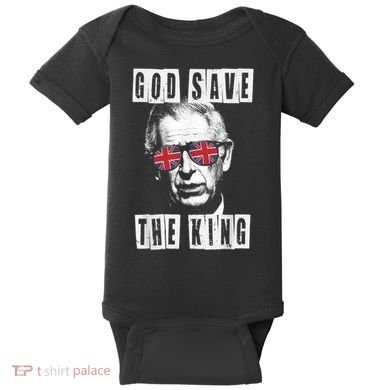 God Save The King. King's Coronation Union Jack Charles Baby Bodysuit