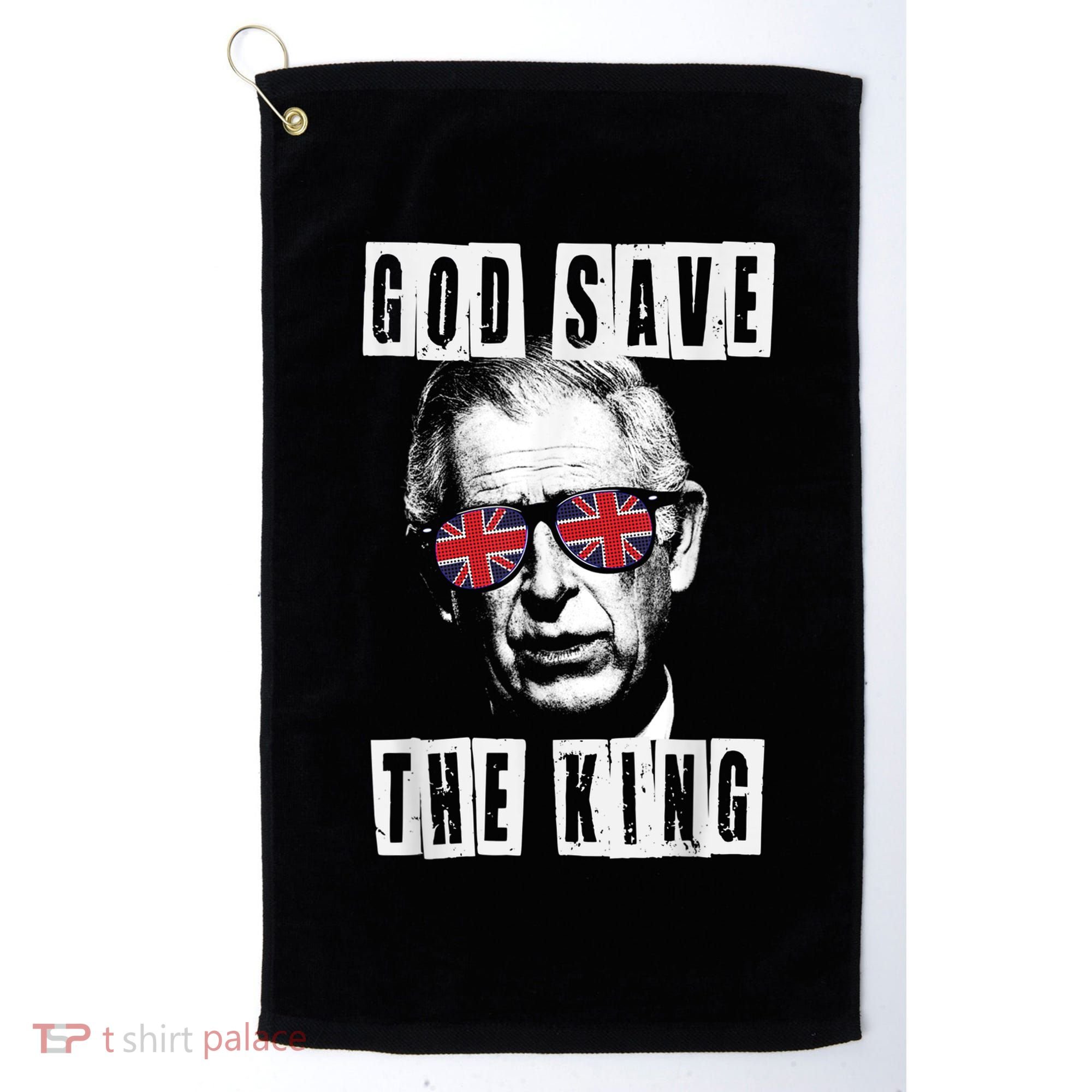 God Save The King. King's Coronation Union Jack Charles Golf Towel