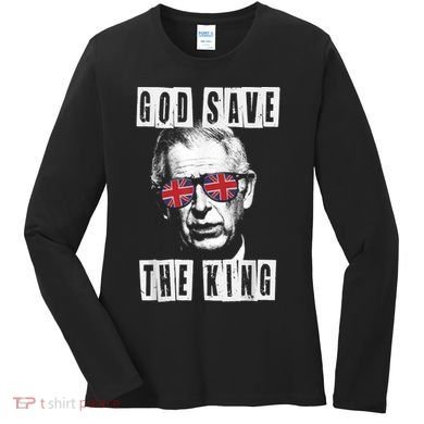 God Save The King. King's Coronation Union Jack Charles Women's Long Sleeve Shirt